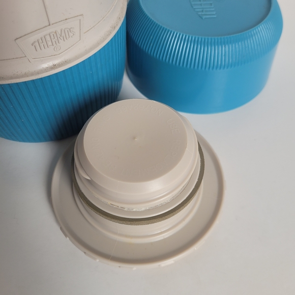 Vintage 70s Thermos 6202 20oz Blue Lid and handle glass inside - Picture 9 of 9